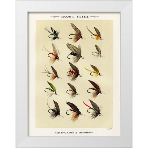 Trout Fishing Flies I from Favorite Flies and Their Histories White Modern Wood Framed Art Print by Marbury, Mary Orvis