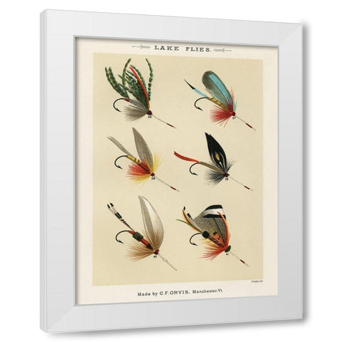 Lake Fishing Flies III from Favorite Flies and Their Histories White Modern Wood Framed Art Print by Marbury, Mary Orvis