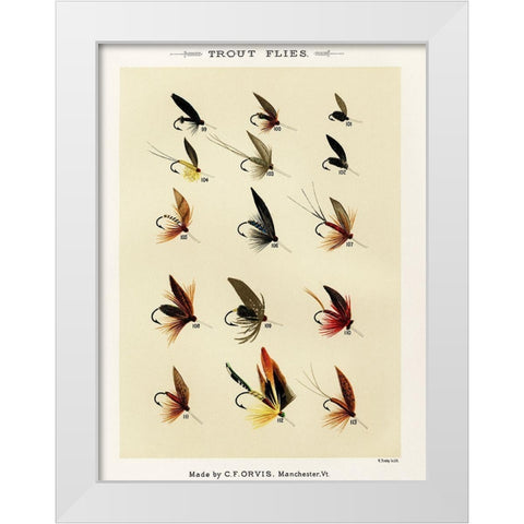 Trout Fishing Flies X from Favorite Flies and Their Histories White Modern Wood Framed Art Print by Marbury, Mary Orvis