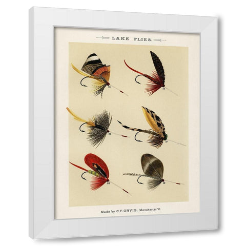 Lake Fishing Flies VIII from Favorite Flies and Their Histories White Modern Wood Framed Art Print by Marbury, Mary Orvis