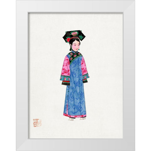 Rich woman in non official costume White Modern Wood Framed Art Print by Vintage Chinese Clothing