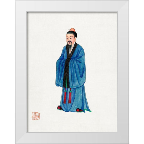 Chinese priest costume White Modern Wood Framed Art Print by Vintage Chinese Clothing