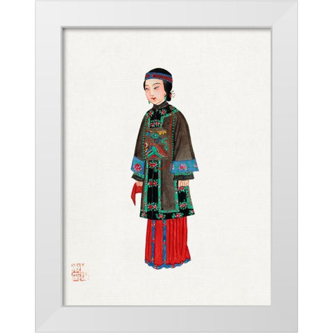 Chinese lady in official robe White Modern Wood Framed Art Print by Vintage Chinese Clothing