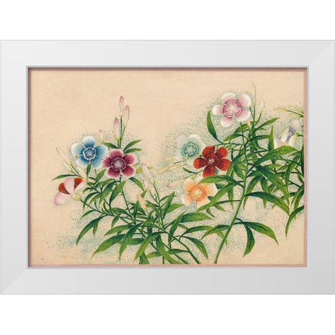 Pinks White Modern Wood Framed Art Print by Ruoai, Zhang