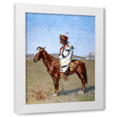 A Blackfoot Indian White Modern Wood Framed Art Print by Remington, Frederic
