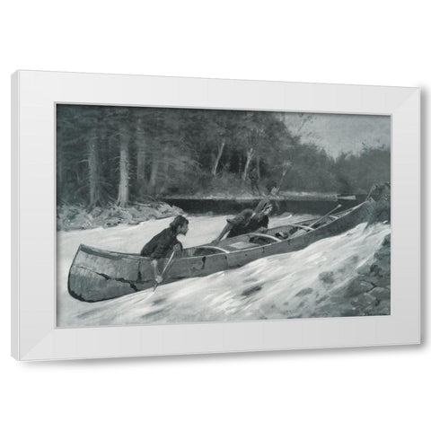 In a Stiff Current-Sketch White Modern Wood Framed Art Print by Remington, Frederic