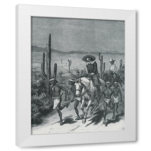 The Apache War-Sketch White Modern Wood Framed Art Print by Remington, Frederic