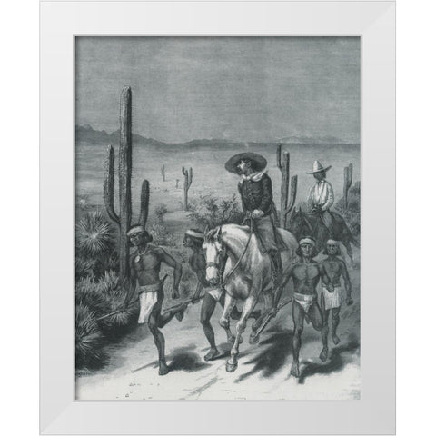 The Apache War-Sketch White Modern Wood Framed Art Print by Remington, Frederic
