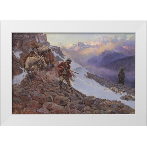 Whose Meat White Modern Wood Framed Art Print by Russell, Charles Marion
