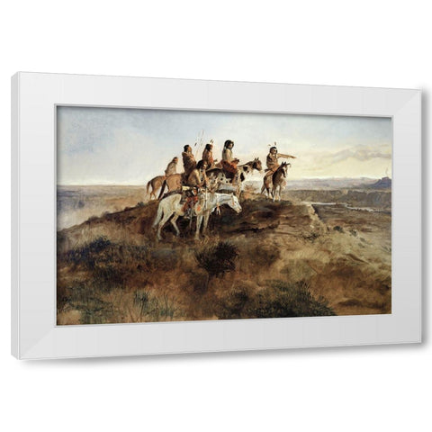 Signal Smoke White Modern Wood Framed Art Print by Russell, Charles Marion