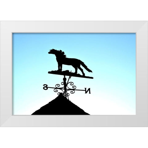 Horse Weather Vane White Modern Wood Framed Art Print by The Yellowstone Collection