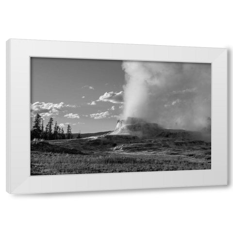 Castle Geyser late Evening, Yellowstone National Park White Modern Wood Framed Art Print by Frank, Jacob W.