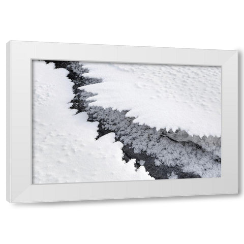 Ice formations along Slough Creek, Yellowstone National Park White Modern Wood Framed Art Print by The Yellowstone Collection