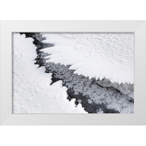 Ice formations along Slough Creek, Yellowstone National Park White Modern Wood Framed Art Print by The Yellowstone Collection