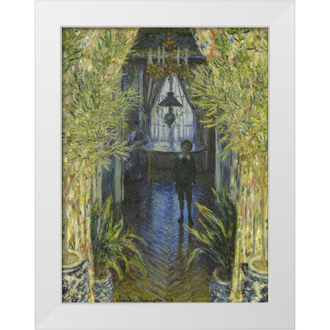 A Corner of the Apartment 1875 White Modern Wood Framed Art Print by Monet, Claude