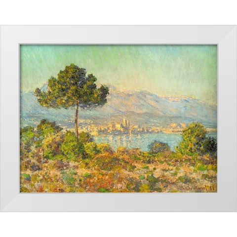 Antibes from Plateau Notre Dame 1888 White Modern Wood Framed Art Print by Monet, Claude