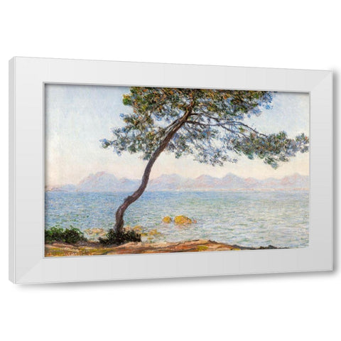 Antibes with tree 1888 White Modern Wood Framed Art Print by Monet, Claude