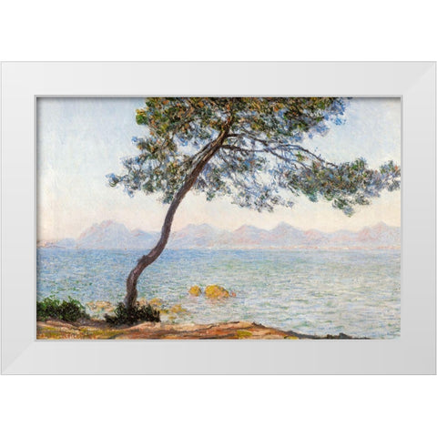 Antibes with tree 1888 White Modern Wood Framed Art Print by Monet, Claude