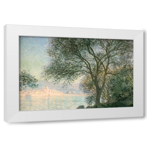 Antibes-view from the Salis 1888 White Modern Wood Framed Art Print by Monet, Claude