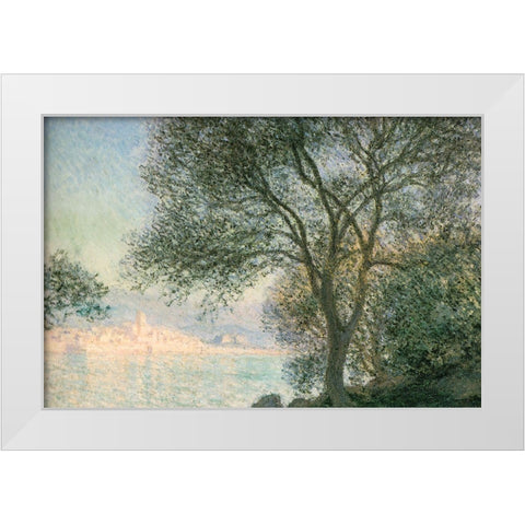Antibes-view from the Salis 1888 White Modern Wood Framed Art Print by Monet, Claude