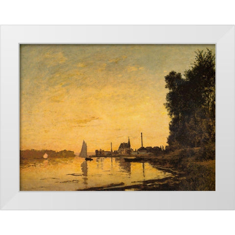 Argenteuil-late afternoon 1872 White Modern Wood Framed Art Print by Monet, Claude