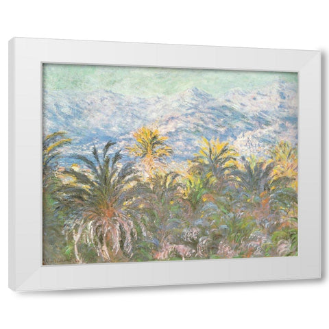 Bordighera I 1884 White Modern Wood Framed Art Print by Monet, Claude