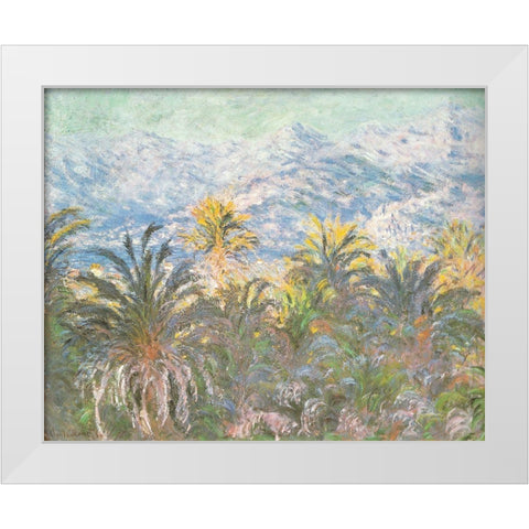 Bordighera I 1884 White Modern Wood Framed Art Print by Monet, Claude