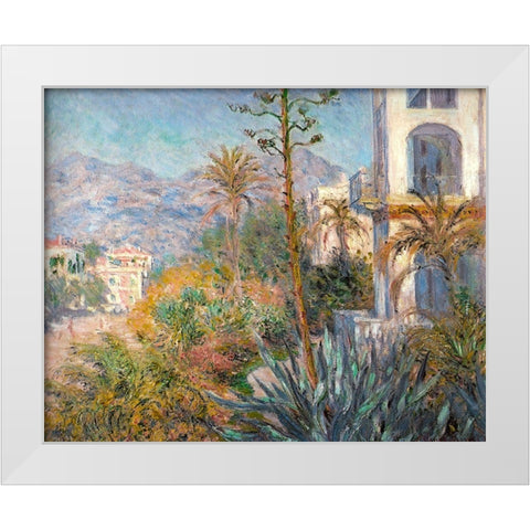 Bordighera II 1884 White Modern Wood Framed Art Print by Monet, Claude
