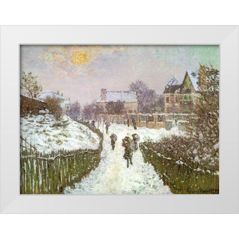 Boulevard St Denis-Argenteuil 1875 White Modern Wood Framed Art Print by Monet, Claude