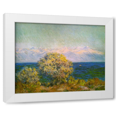 Cap DAntibes-Mistral 1888 White Modern Wood Framed Art Print by Monet, Claude