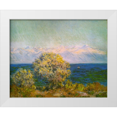 Cap DAntibes-Mistral 1888 White Modern Wood Framed Art Print by Monet, Claude