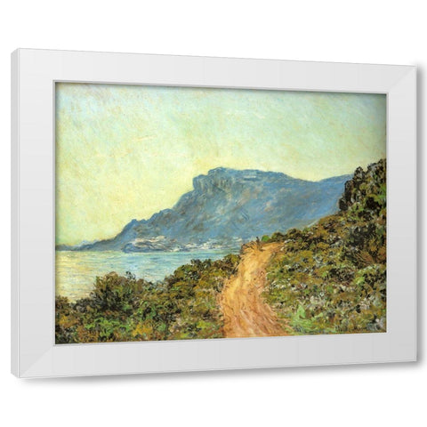 Cap Martin-near Menton 1884 White Modern Wood Framed Art Print by Monet, Claude