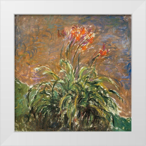 Hemerocallis 1914 White Modern Wood Framed Art Print by Monet, Claude