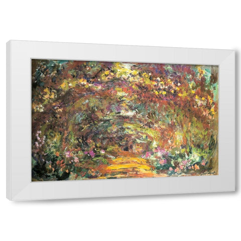 Rose trellises 1922 White Modern Wood Framed Art Print by Monet, Claude