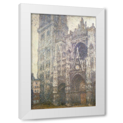 Rouen Cathedral facade 1894 White Modern Wood Framed Art Print by Monet, Claude