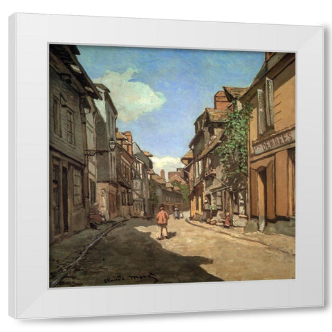 Rue de la Bavolle-Honfleur 1864 White Modern Wood Framed Art Print by Monet, Claude