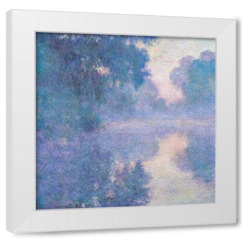 Seine near Giverny 1897 White Modern Wood Framed Art Print by Monet, Claude