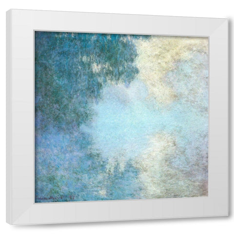 Seine-morning 1897 White Modern Wood Framed Art Print by Monet, Claude