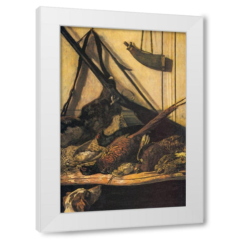 Sporting prizes 1862 White Modern Wood Framed Art Print by Monet, Claude