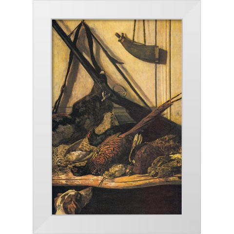 Sporting prizes 1862 White Modern Wood Framed Art Print by Monet, Claude