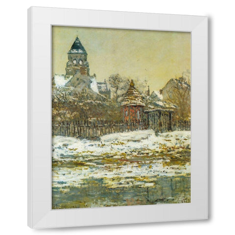 The Church at Vetheuil 1879 White Modern Wood Framed Art Print by Monet, Claude