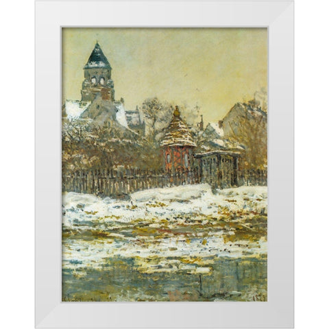 The Church at Vetheuil 1879 White Modern Wood Framed Art Print by Monet, Claude