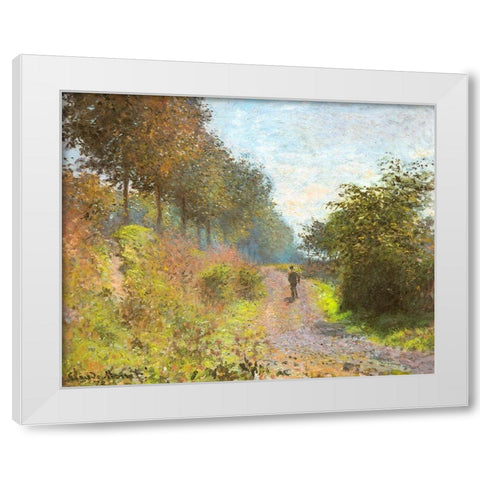 The Sheltered Path 1873 White Modern Wood Framed Art Print by Monet, Claude