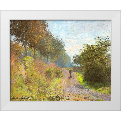 The Sheltered Path 1873 White Modern Wood Framed Art Print by Monet, Claude