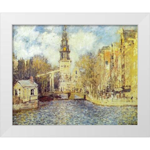 The Zuiderkerk-Amsterdam 1874 White Modern Wood Framed Art Print by Monet, Claude