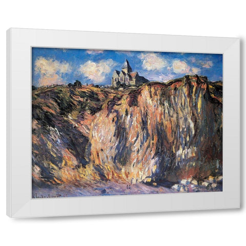 Varengeville Church 1882 White Modern Wood Framed Art Print by Monet, Claude