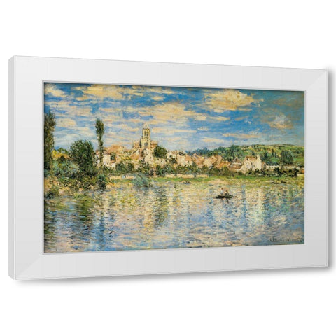 Vetheuil in Winter 1879 White Modern Wood Framed Art Print by Monet, Claude