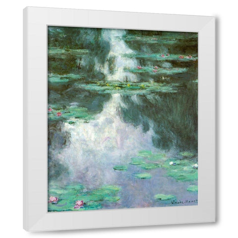 Water-lilies I 1907 White Modern Wood Framed Art Print by Monet, Claude