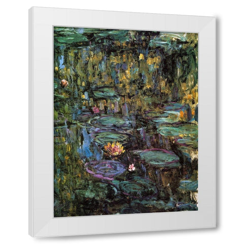 Water-lilies 1915 White Modern Wood Framed Art Print by Monet, Claude