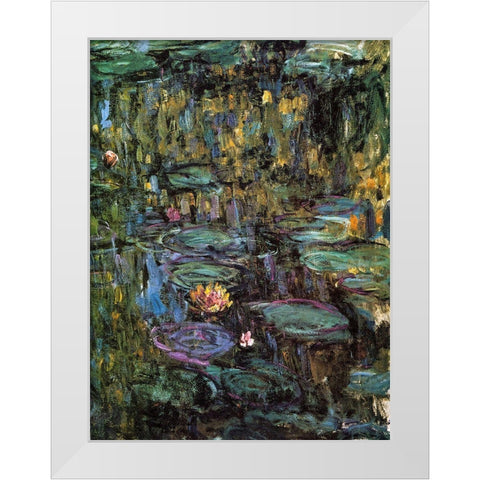 Water-lilies 1915 White Modern Wood Framed Art Print by Monet, Claude